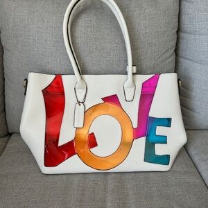 NEW Bianca Nygard Satchel tote bag / purse multicolor LOVE